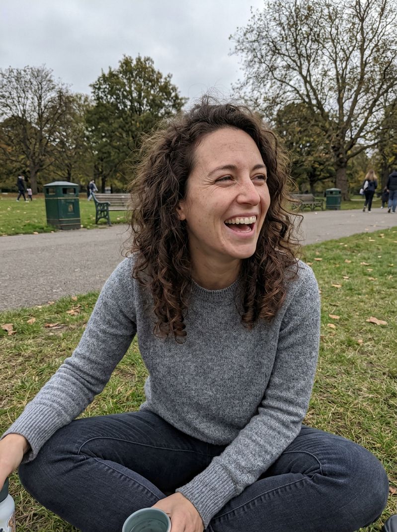 Nia, 31, a chef laughing in a park — sample FoundLoveHere profile